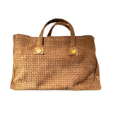 BORSA IN PELLE INTRECCIATA CUOIO