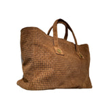BORSA IN PELLE INTRECCIATA CUOIO