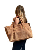 BORSA IN PELLE INTRECCIATA CUOIO