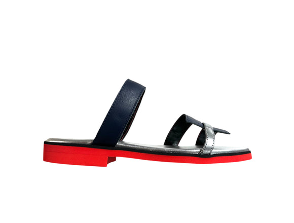 CIABATTA HJ Blu Navy/Argento Para Rossa