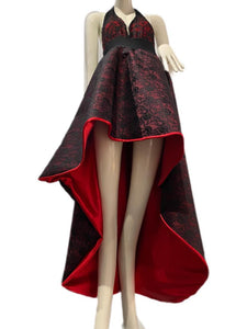 DRESS LACE RED/BLACK