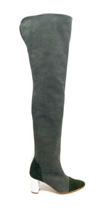 BOOT ABOVE KNEE GREEN TRAFORATO