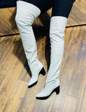BOOT ABOVE KNEE WHITE TRAFORATO