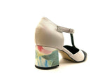301I BEIGE/BLACK/FLOWERS