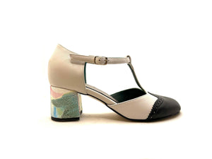 301I BEIGE/BLACK/FLOWERS